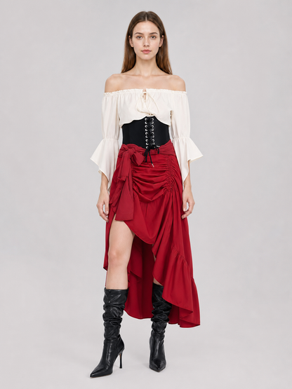 Pirate-style costume with corset