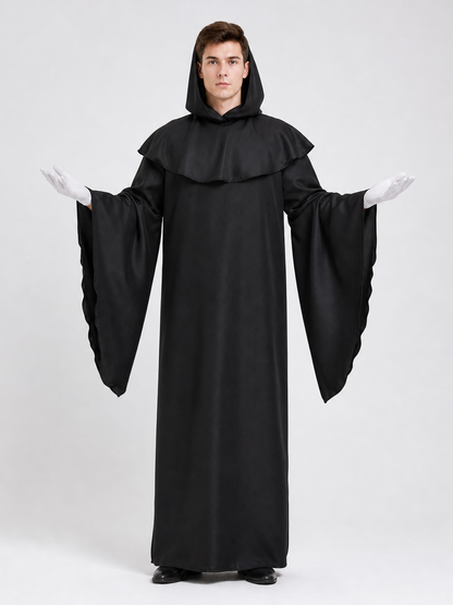 Halloween Costume: Black Hooded Robe