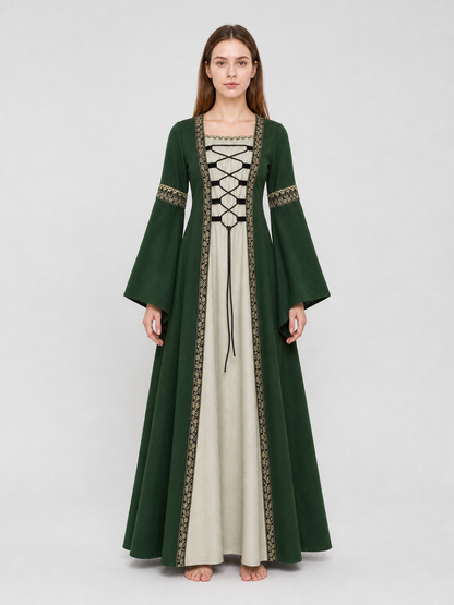 Historical Renaissance Long Dress with Lacing