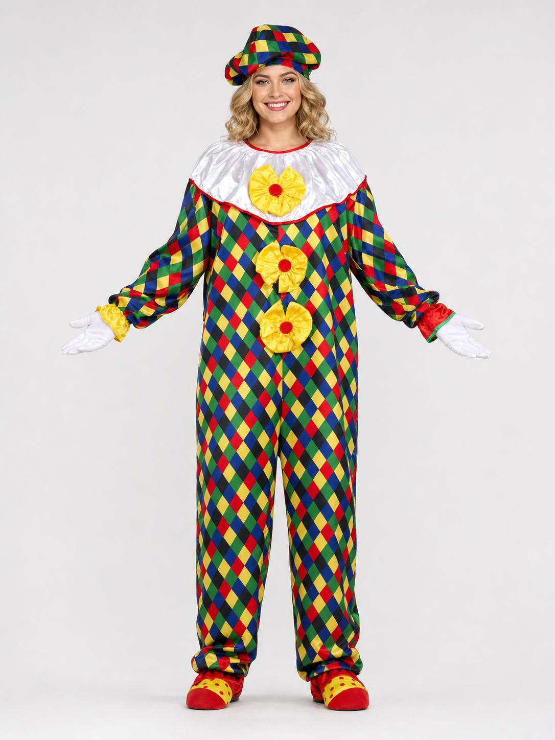 Clown Costume with Accessories and Hat