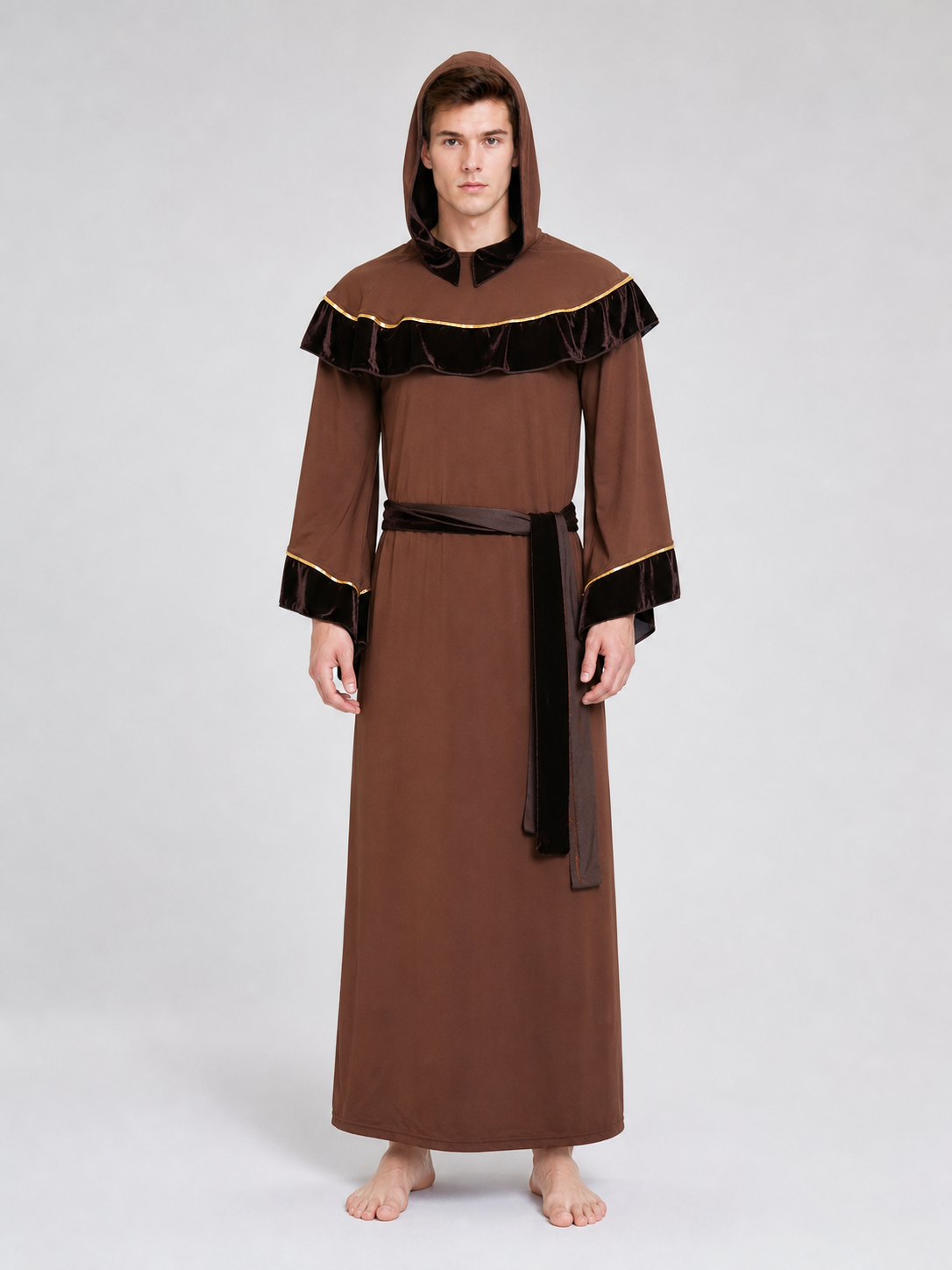 Wizard robe costume with hood and belt