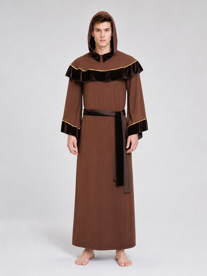 Wizard robe costume with hood and belt