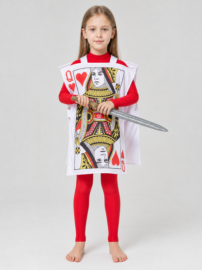Red Q Playing Card Cape for Parties