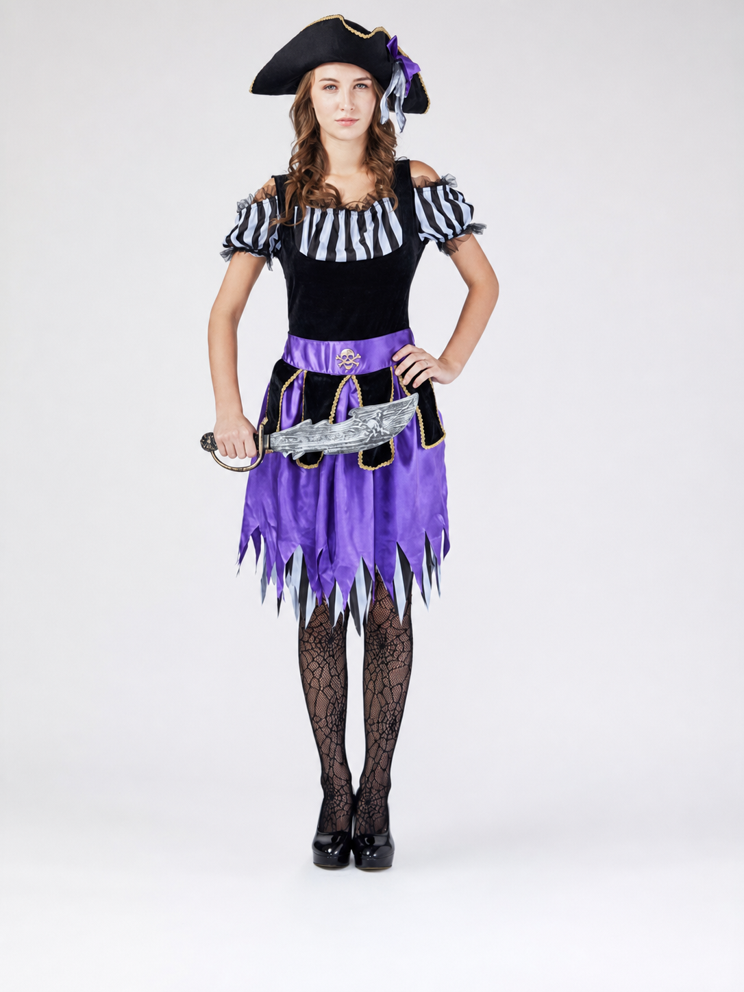 Pirate Carnival Costume with Dress and Hat