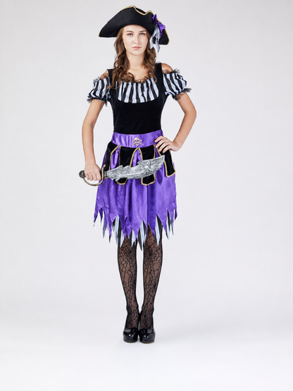 Pirate Carnival Costume with Dress and Hat