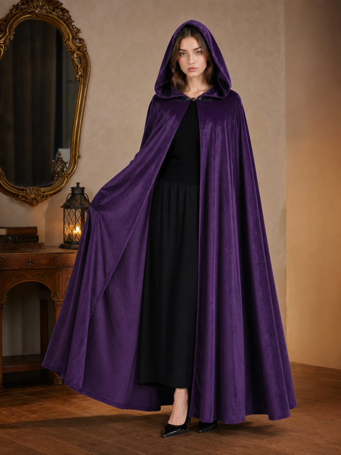 Purple Carnival Cloak with Hood