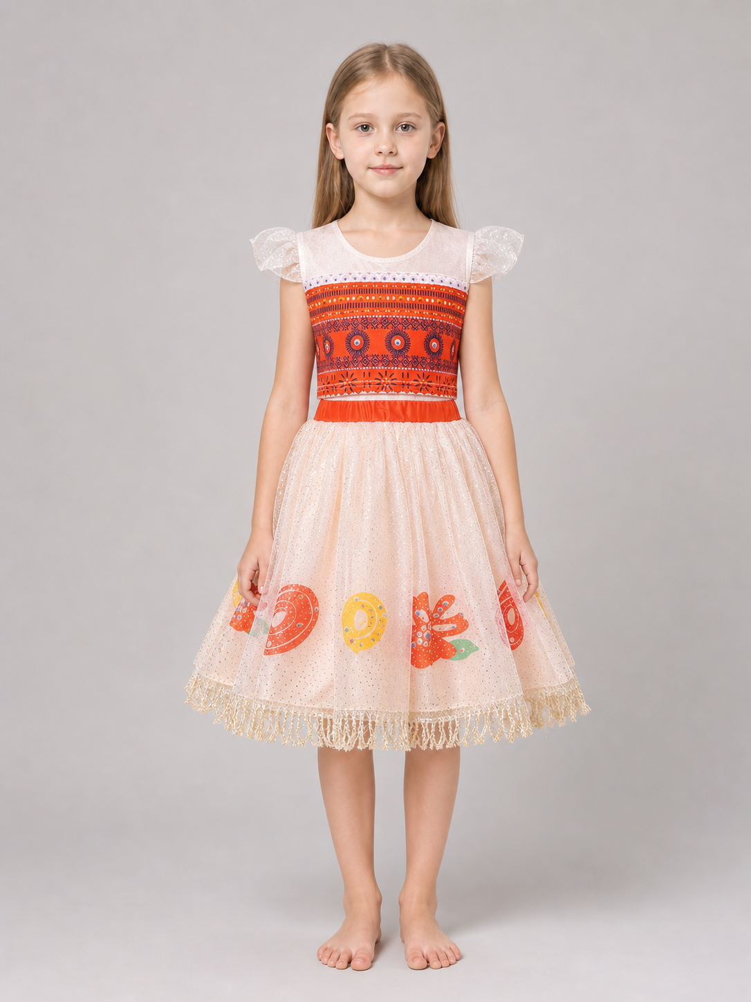 Moana 2 Character Costume Dress with Pattern