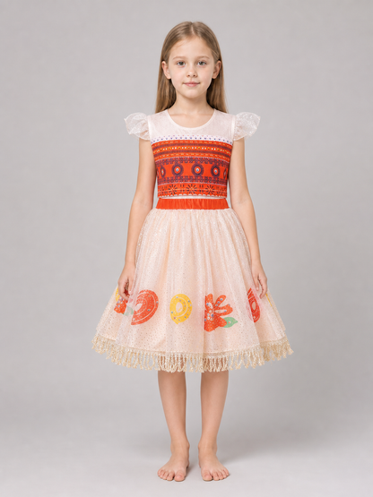 Moana 2 Character Costume Dress with Pattern