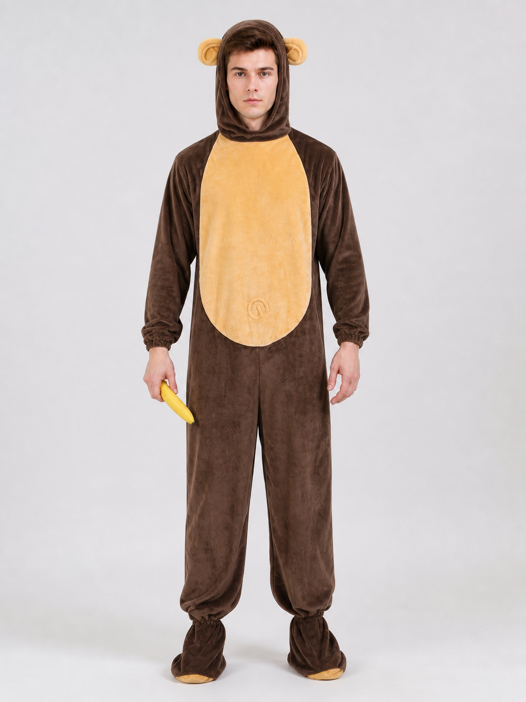 Adult Monkey Kigurumi Costume with Hood