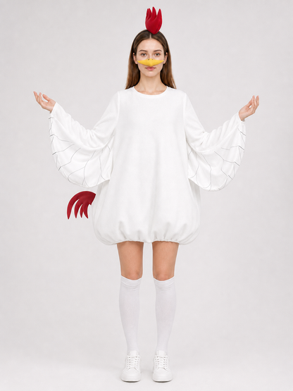 Adult Chicken Costume with Wings and Accessories