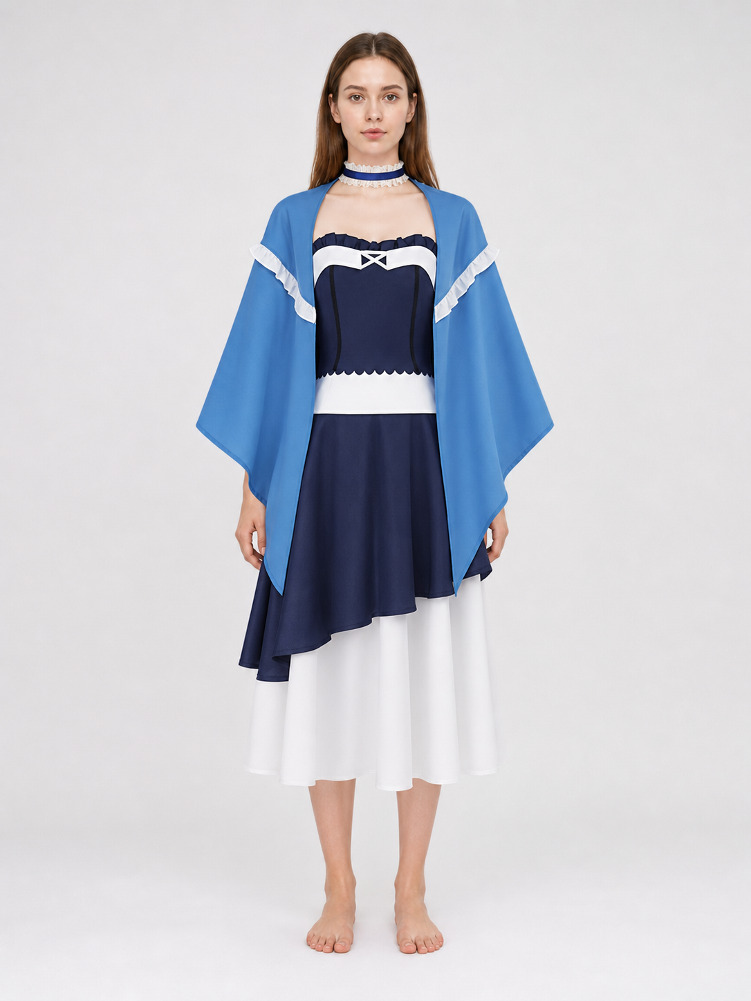 Jiu Dao Ou Cosplay Costume: Dress and Cloak