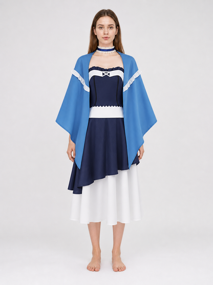 Jiu Dao Ou Cosplay Costume: Dress and Cloak