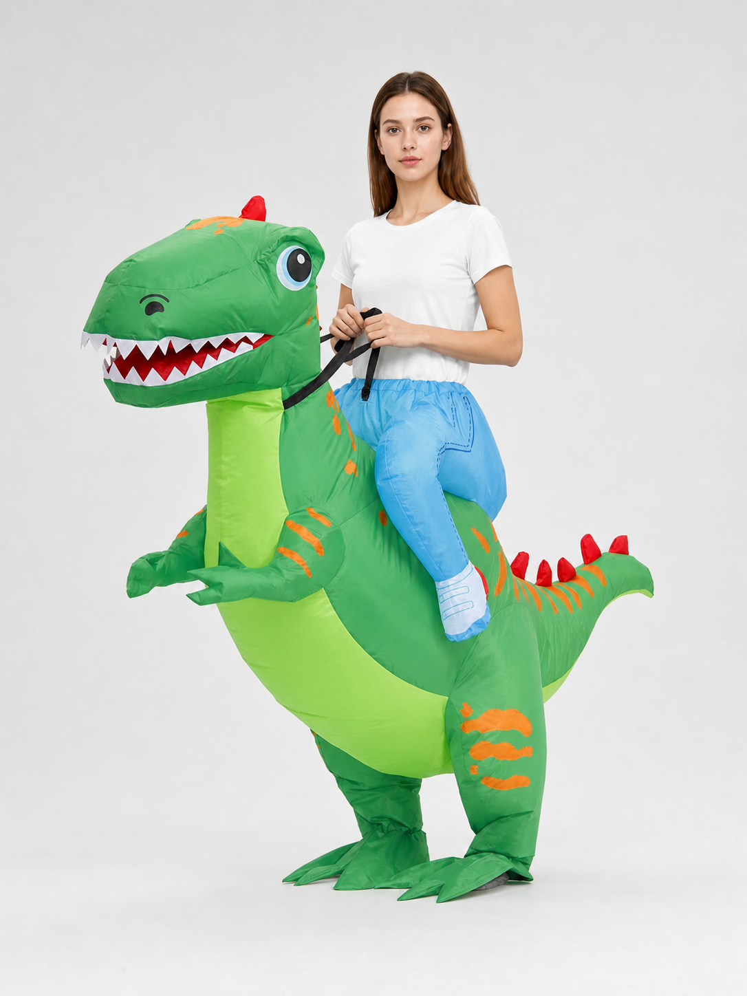 Inflatable dinosaur costume for parties and shows