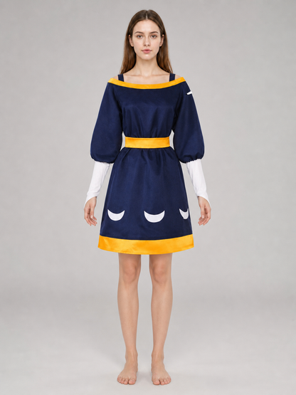 Amity cosplay costume: dress, skirt, belt, sleeves