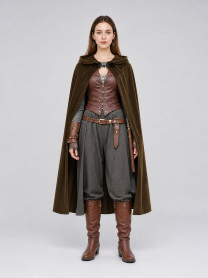 Brown Hooded Costume Cape