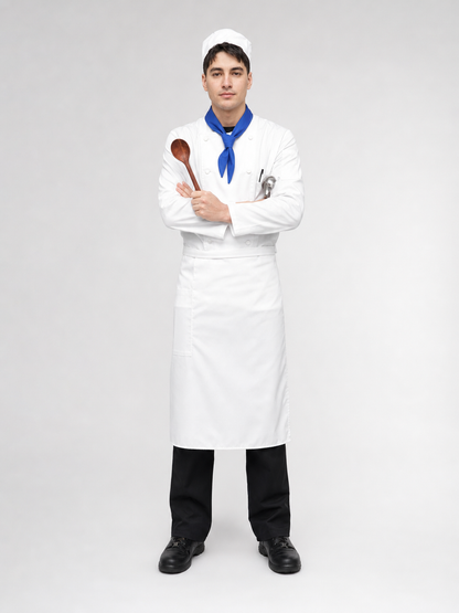 Halloween chef costume with apron and chef hat