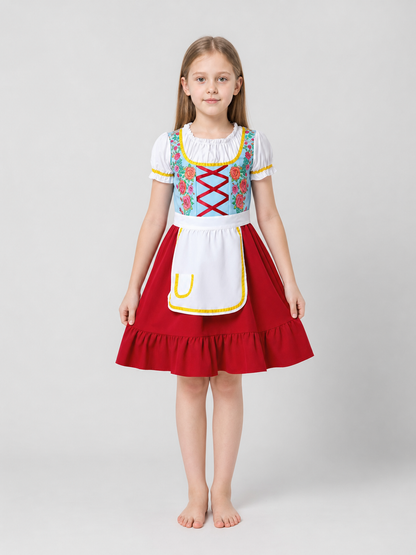 Carnival Costume Dress with Apron and Lacing