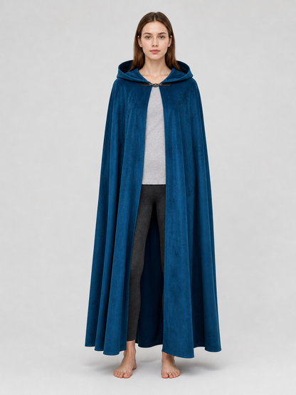 Blue Medieval Hooded Costume Cloak