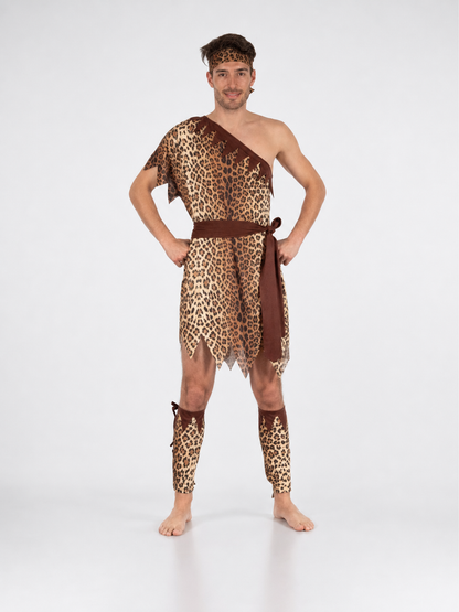Primitive Man Costume with Leopard Print