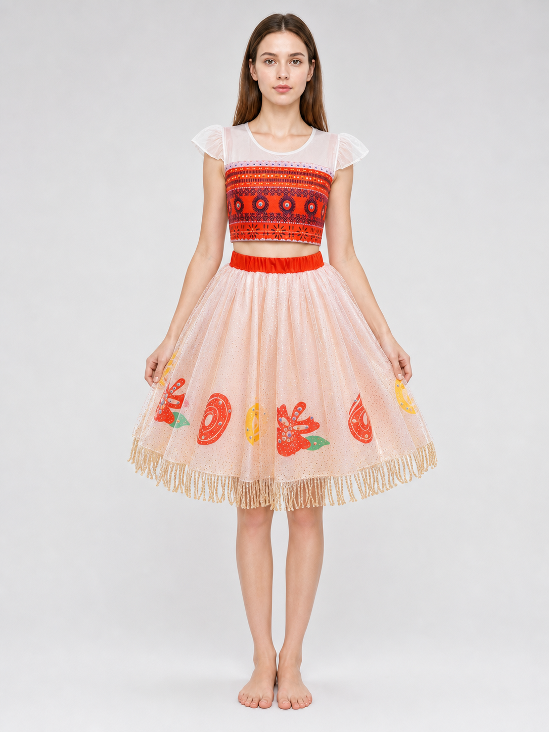 Moana 2 Character Costume Dress with Pattern