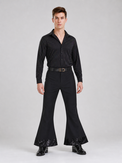 Retro disco costume: shirt and bell-bottom pants
