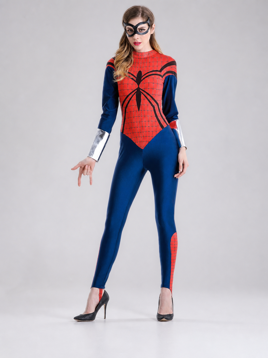 Superhero Costume: Jumpsuit with Mask and Cuffs