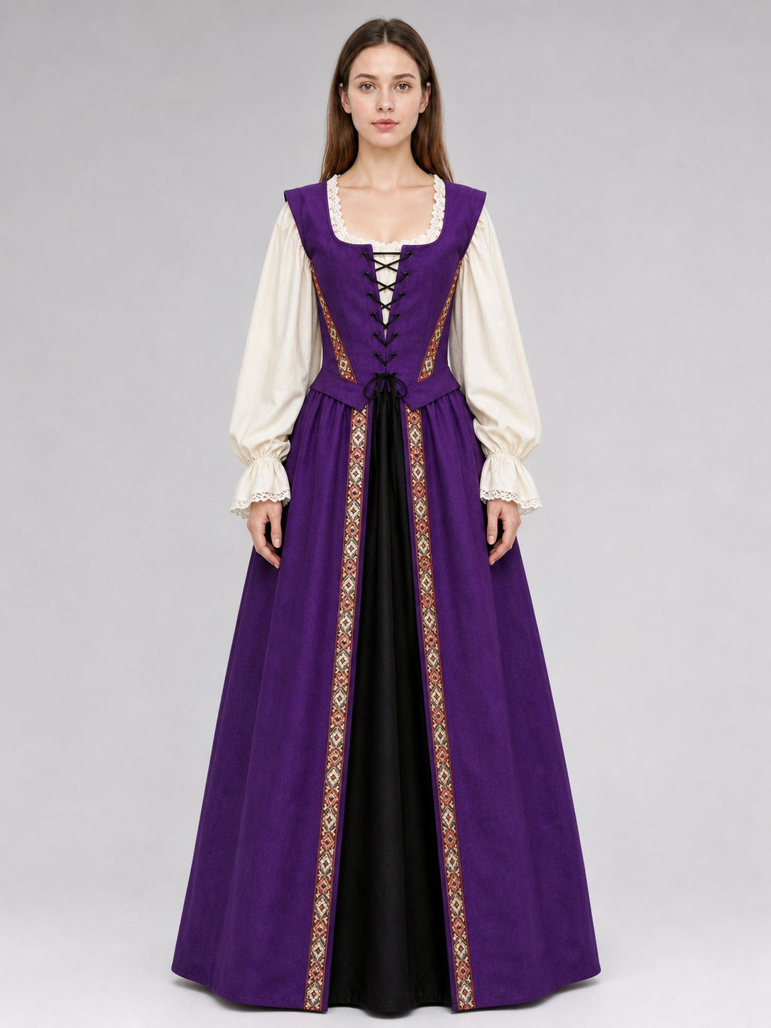 Medieval Renaissance-style Dress with Lacing