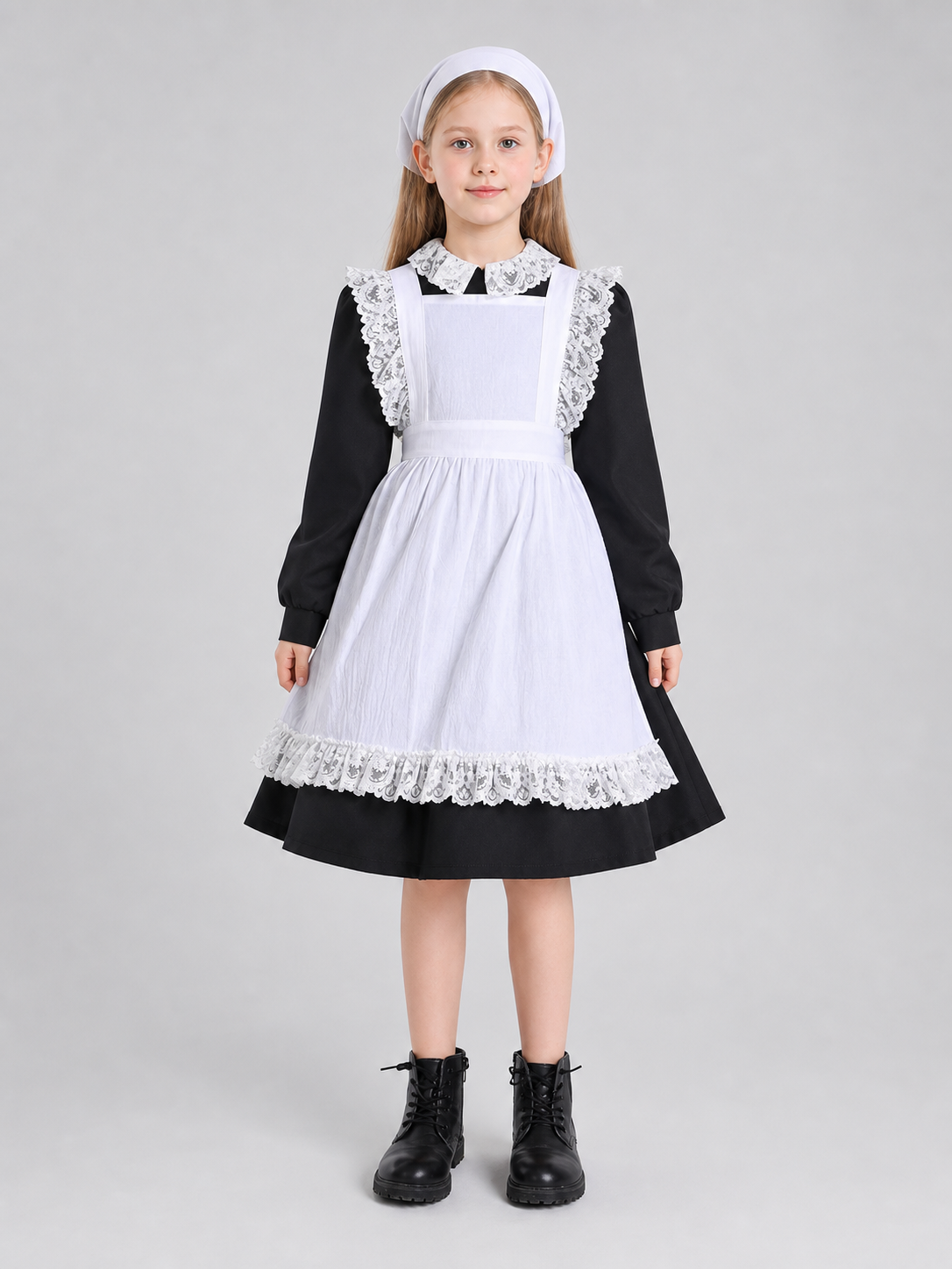 Black and White Maid Costume with Apron
