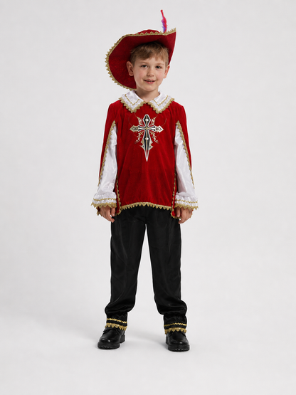 Children's Musketeer Costume with Hat for Carnival