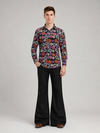 Retro Suit with Floral Shirt and Pants