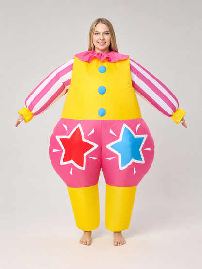 Inflatable clown costume for parties and carnivals