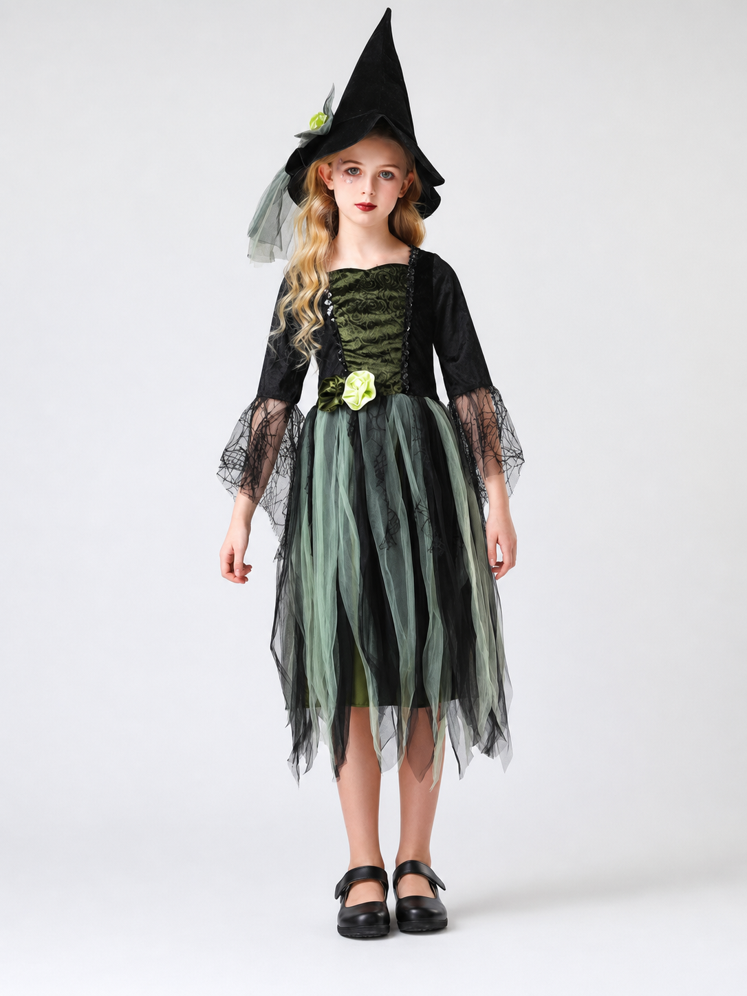Halloween Witch Costume with Hat and Dress