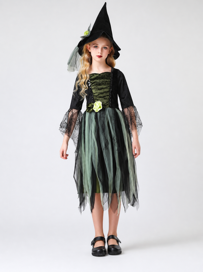 Halloween Witch Costume with Hat and Dress