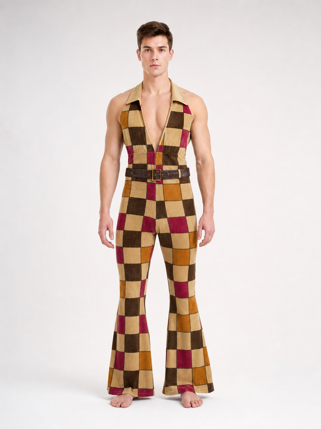 70s Disco Flared Costume Jumpsuit