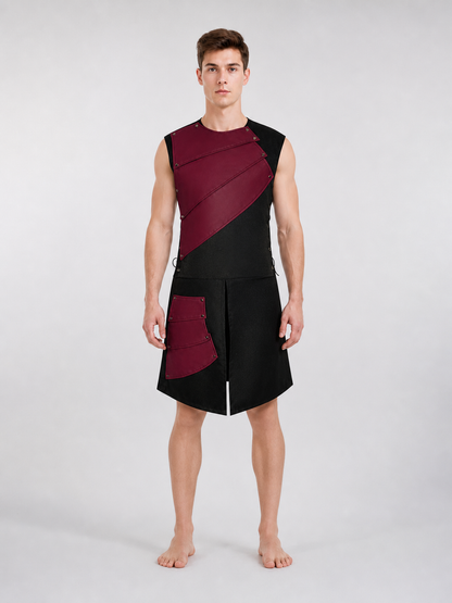 Sleeveless Jumpsuit with Asymmetrical Panels