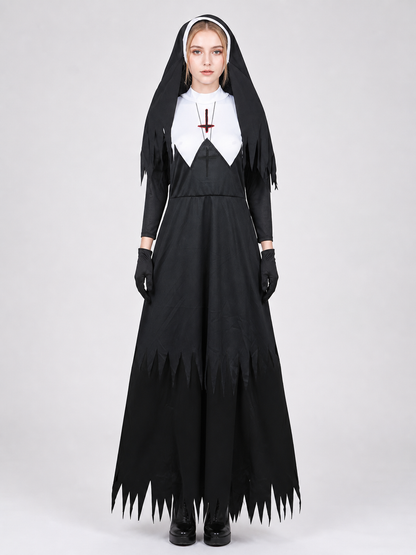 Zombie cosplay costume with hood and gloves