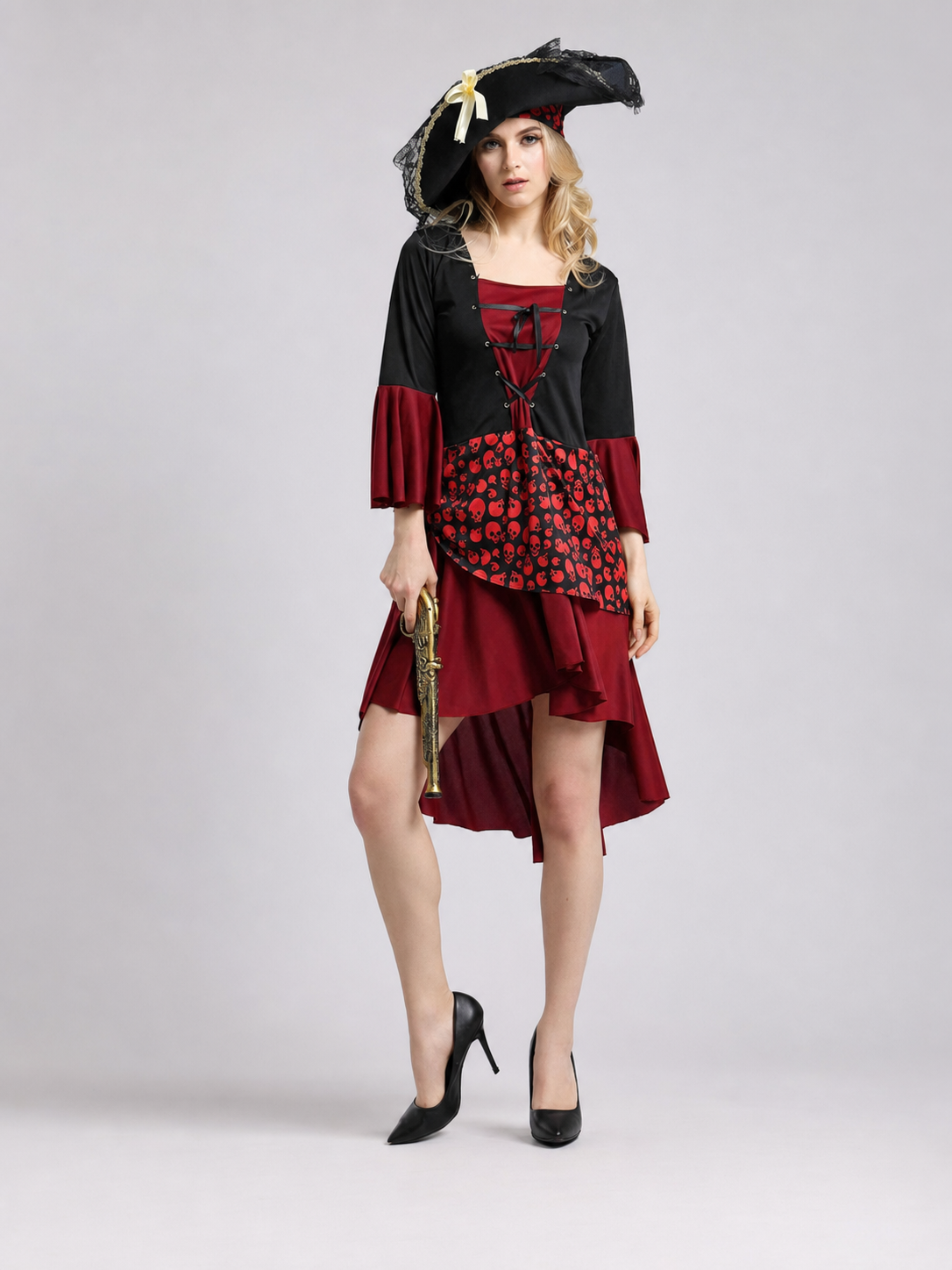 Halloween Pirate Costume with Hat and Dress
