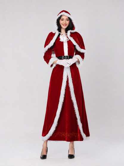 Christmas hooded costume with belt