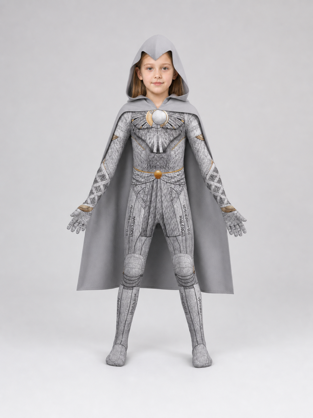 Superhero Jumpsuit Costume with Hood and Cape