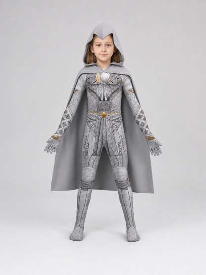 Superhero Jumpsuit Costume with Hood and Cape