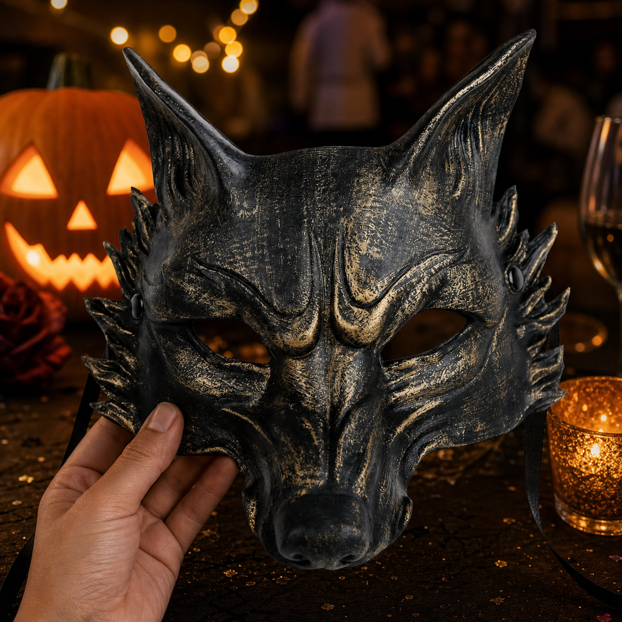1pc Halloween Wolf Mask, Dramatic Fantasy Animal Face for Cosplay Party and Masquerade
