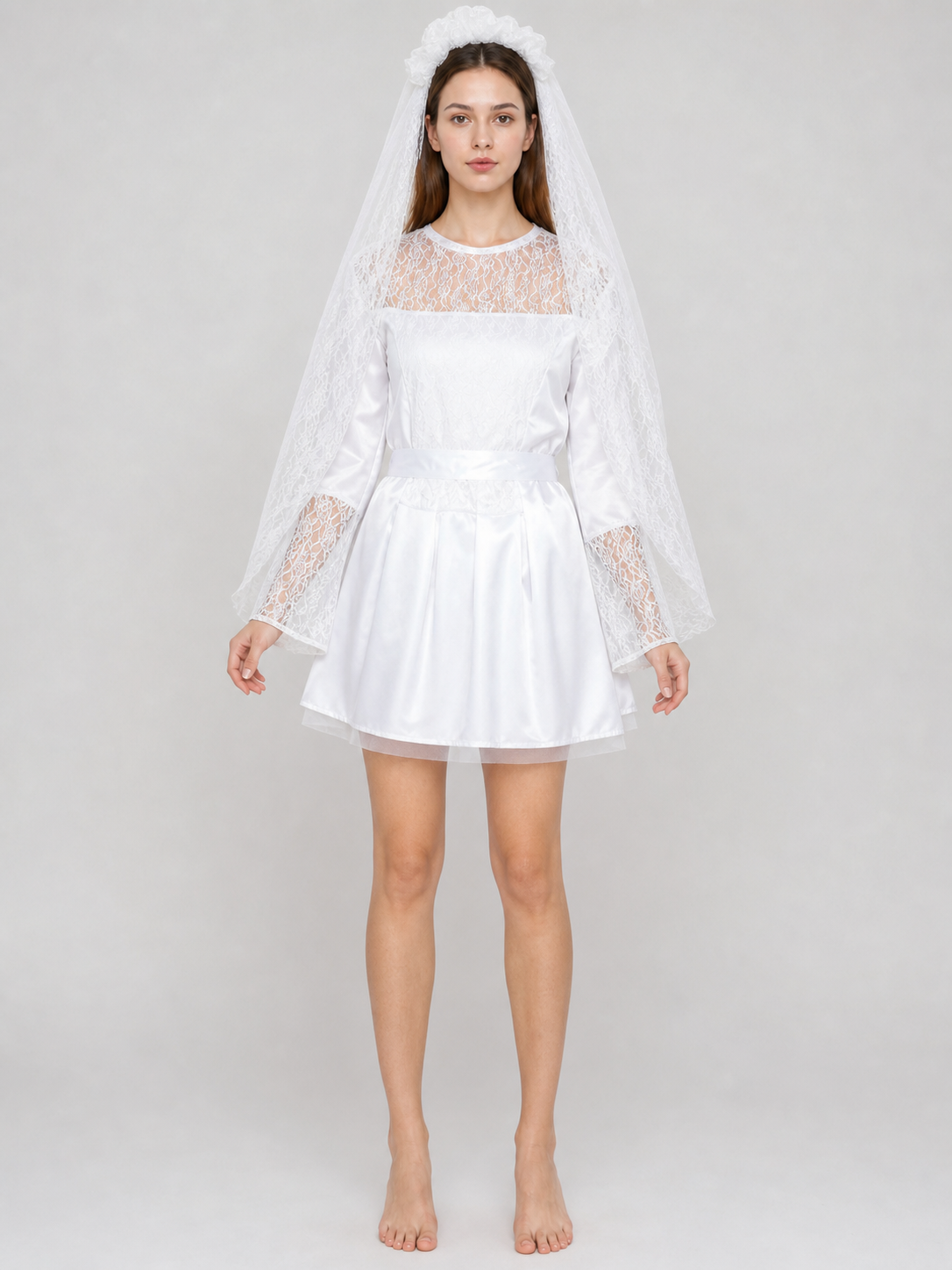 Carnival Costume Dress with Veil for Photo Shoots