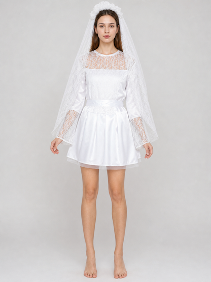 Carnival Costume Dress with Veil for Photo Shoots