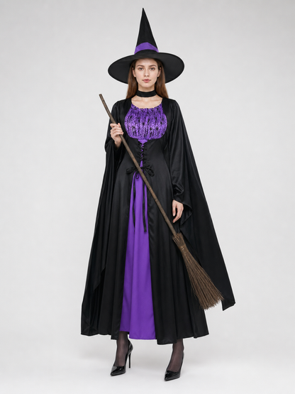 Black Costume Cape with Dress and Hat