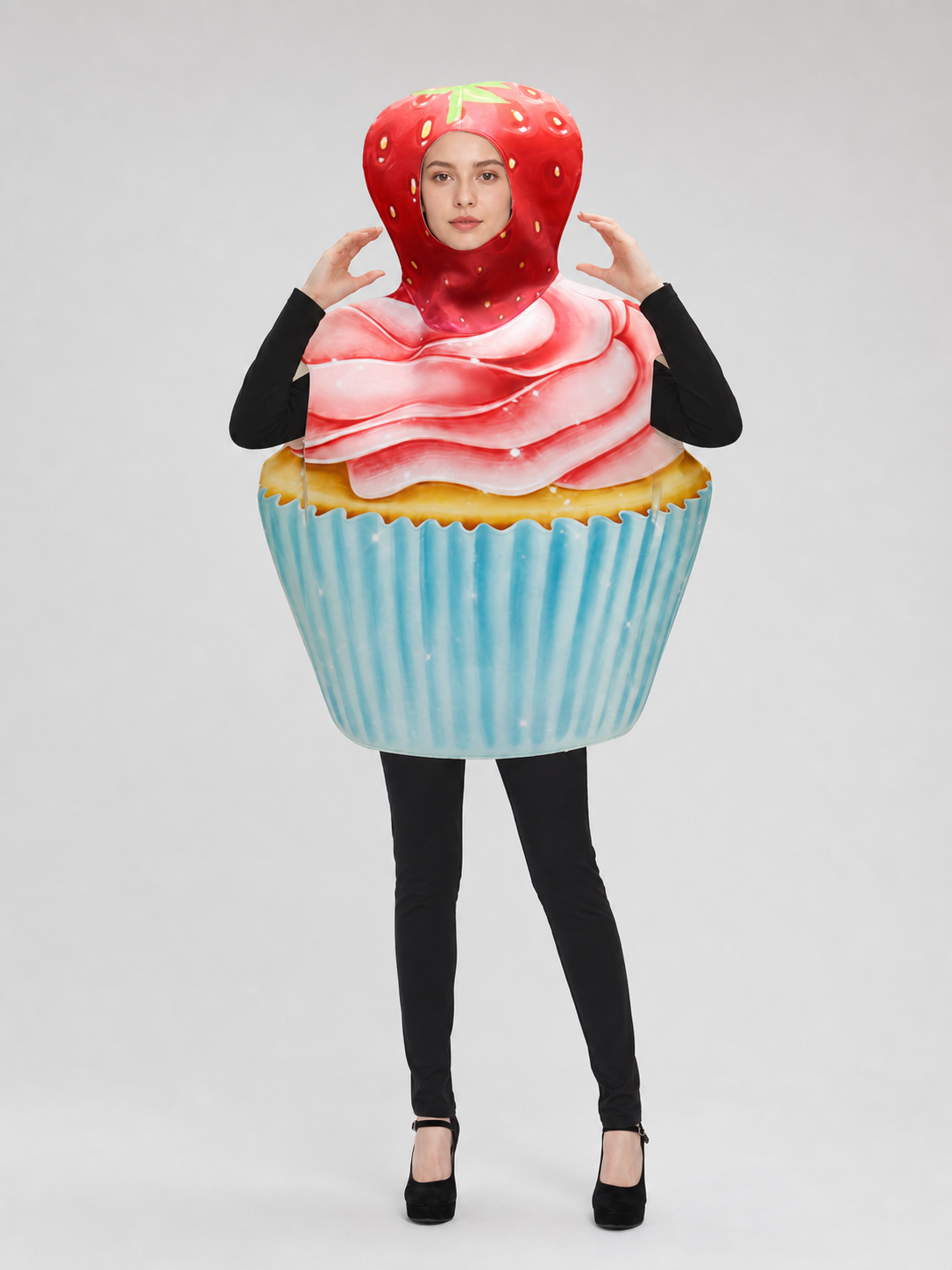 Cupcake Costume with Strawberry Hood