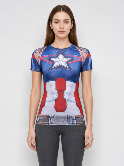 Superhero print T-shirt, slim fit
