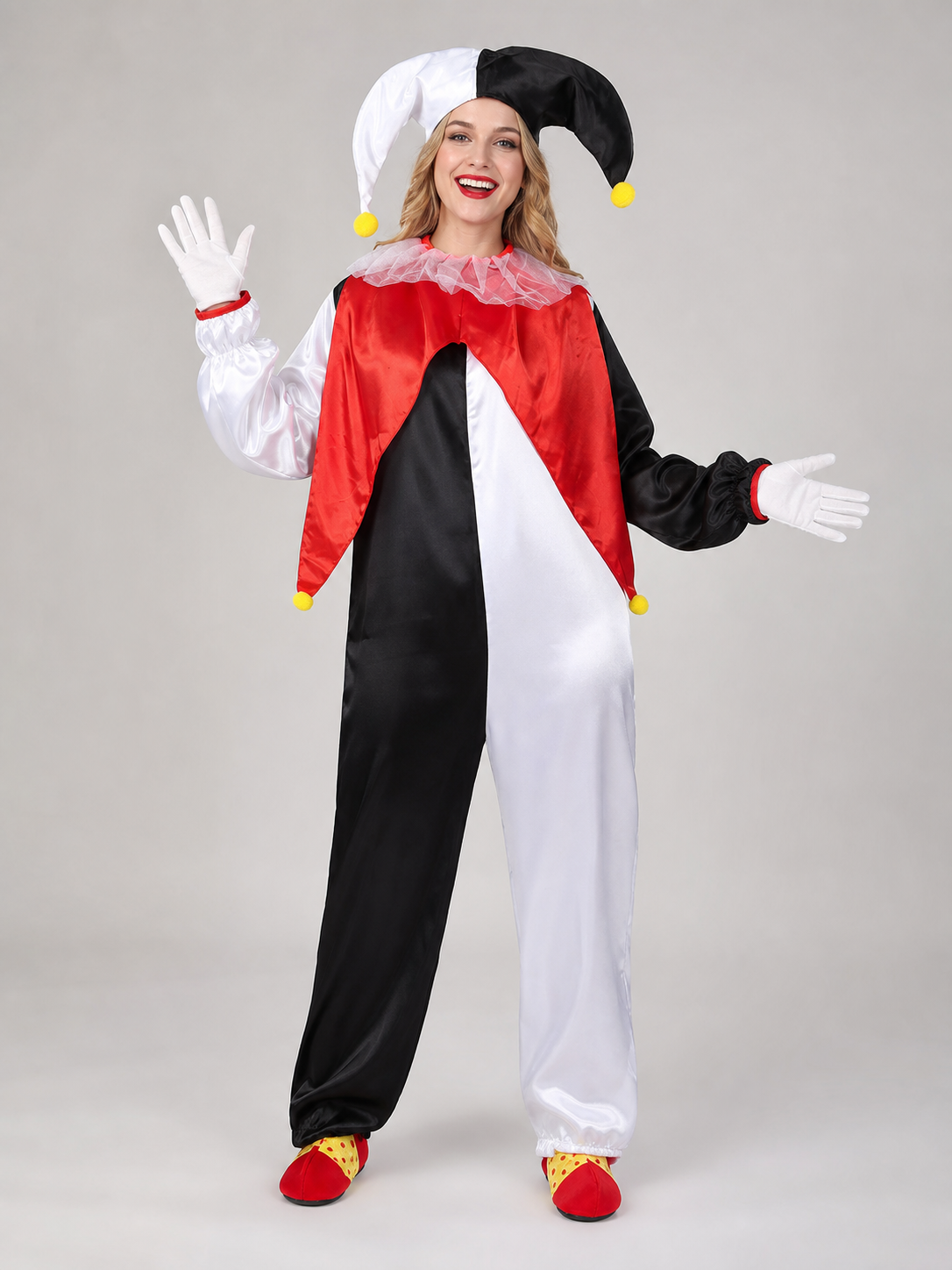 Clown Costume with Mask and Hat