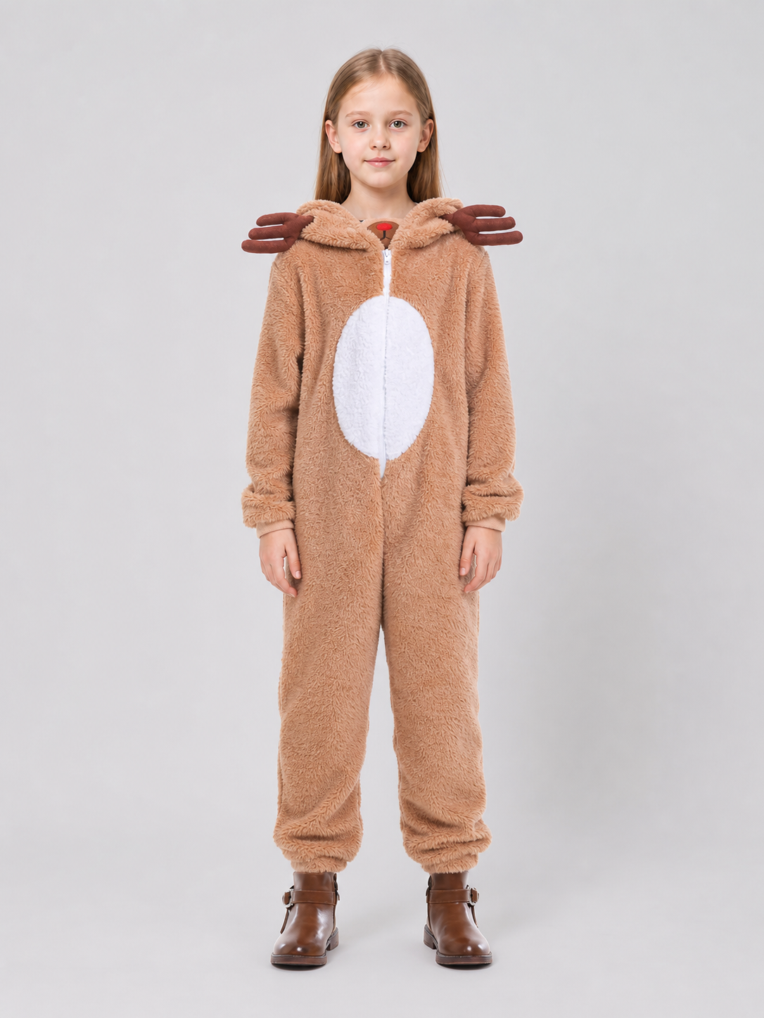 Reindeer costume with hood and zipper