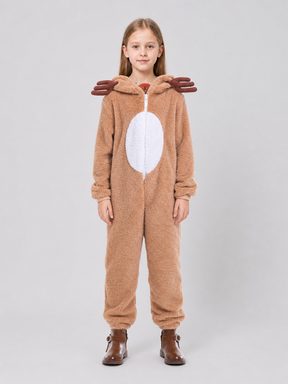 Reindeer costume with hood and zipper