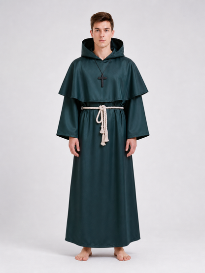 Medieval hooded costume robe for cosplay